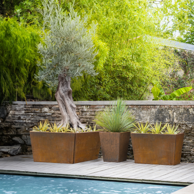 Jardinière Carré en Corten