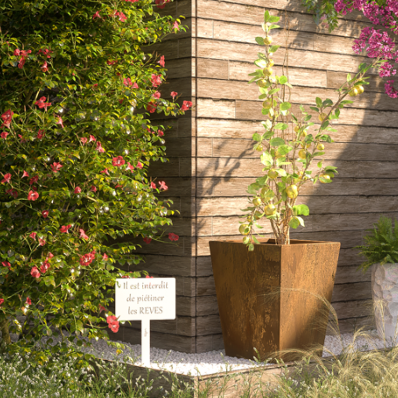Jardinière Carré en Corten