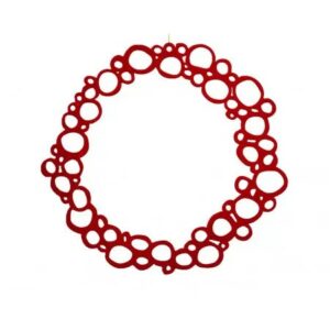 Couronne de Noël à suspendre rouge brillant