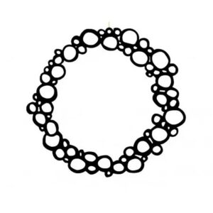 Couronne de Noël noir mica en métal