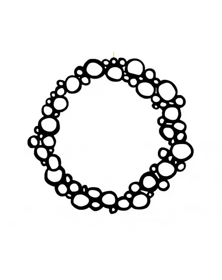 Couronne de Noël noir mica en métal