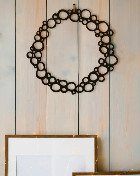 Couronne de Noël en métal déco murale