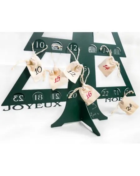 24 pochons en tissu réutilisables calendrier de l'avent