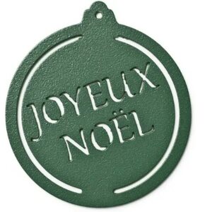 Boules de Noël en métal joyeux noël vert sapin
