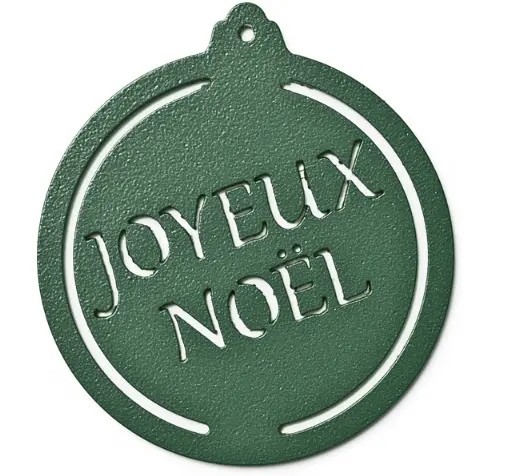 Boules de Noël en métal joyeux noël vert sapin