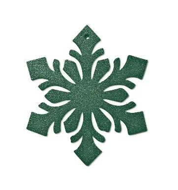 Boules de Noël en métal flocon vert sapin