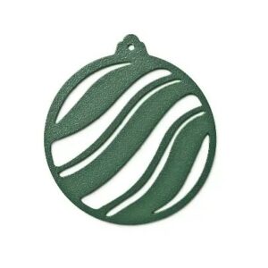 Boules de Noël en métal vague vert sapin