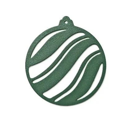 Boules de Noël en métal vague vert sapin