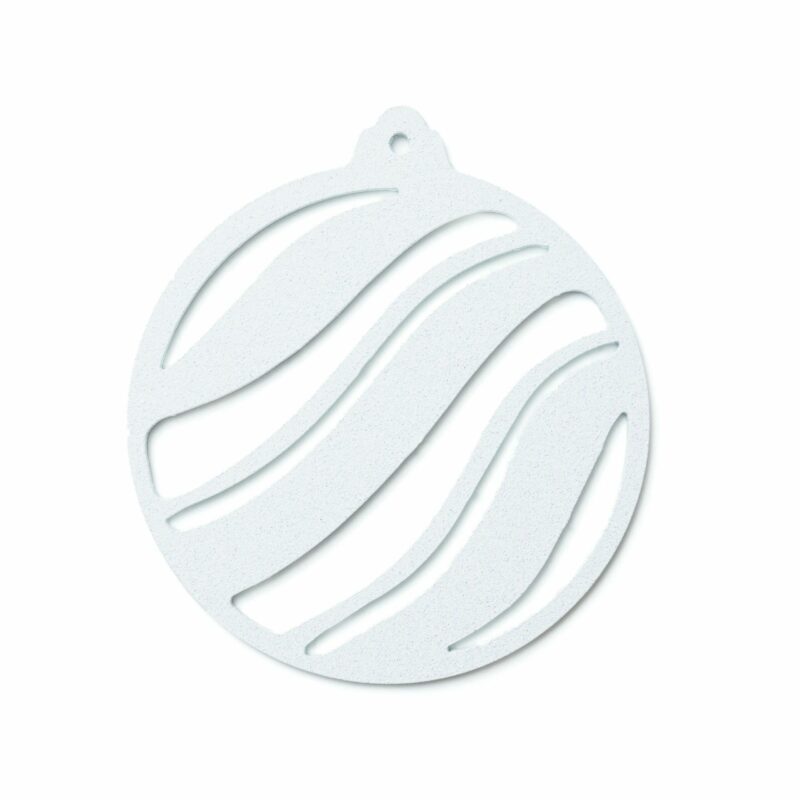 Boules de Noël en métal vague blanc métallisé