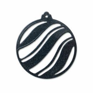 Boules de Noël en métal vague noir mica perlé