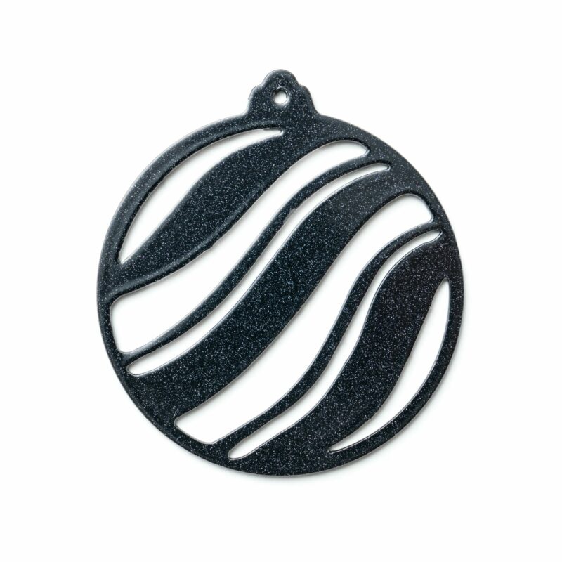 Boules de Noël en métal vague noir mica perlé