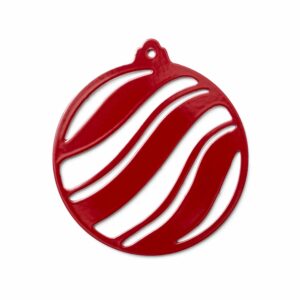 Boules de Noël en métal vague rouge brillant