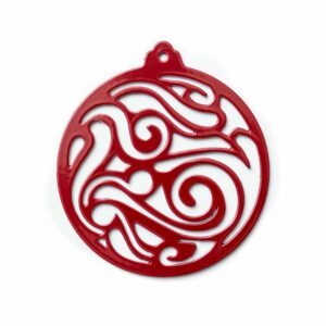 Boules de Noël en métal design rouge brillant