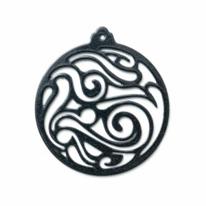 Boules de Noël en métal design noir mica perlé