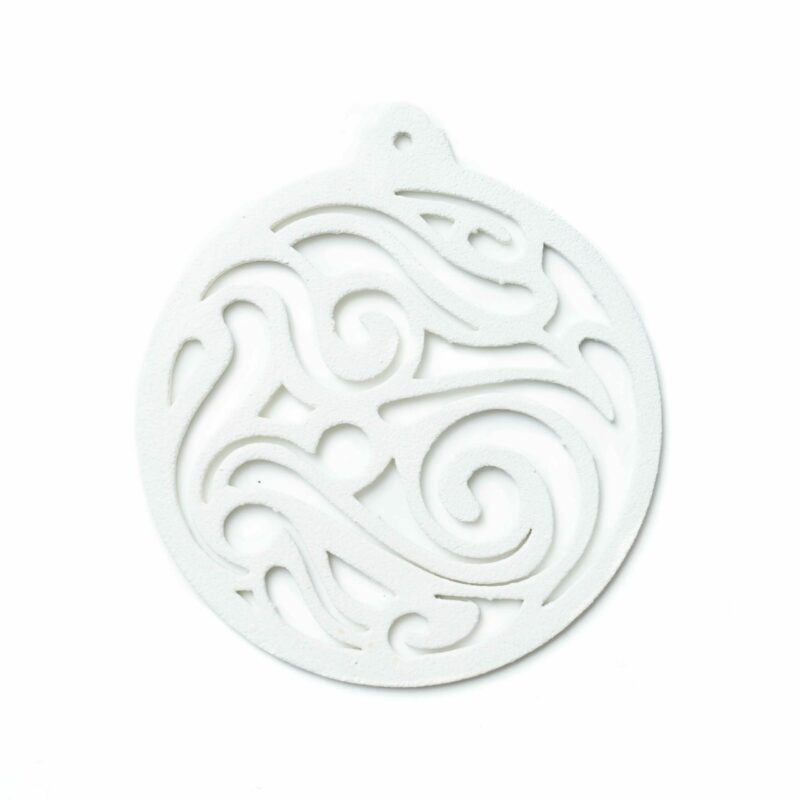 Boules de Noël en métal design blanc métallisé