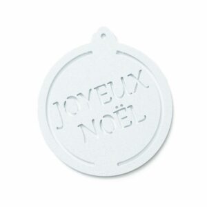 Boules de Noël en métal joyeux noël blanc métallisé