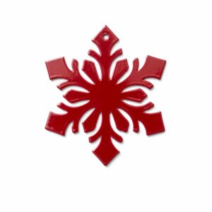 Boules de Noël en métal flocon rouge brillant