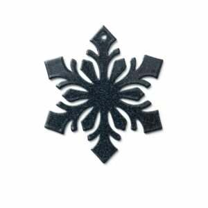 Boules de Noël en métal flocon noir mica perlé