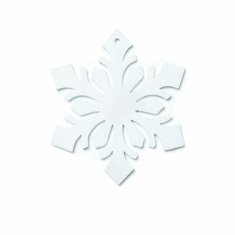 Boules de Noël en métal flocon blanc métallisé