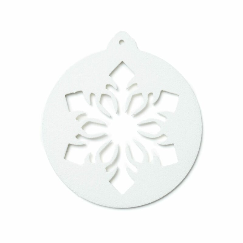 Boules de Noël en métal cristal blanc métallisé