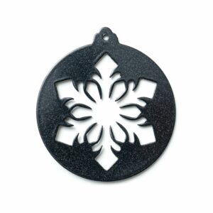 Boules de Noël en métal cristal noir mica perlé