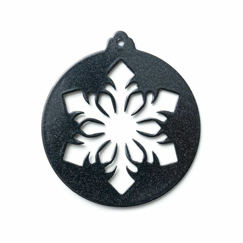 Boules de Noël en métal cristal noir mica perlé