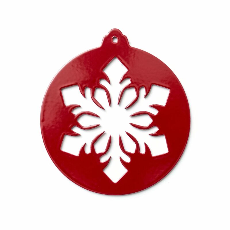 Boules de Noël en métal cristal rouge brillant