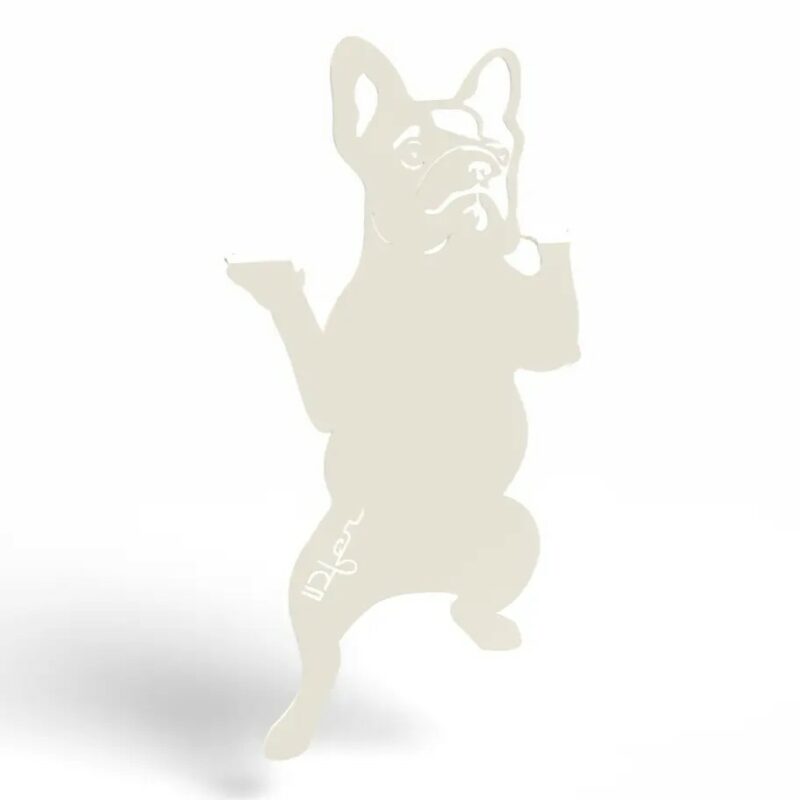 chien à suspendre en métal blanc pur