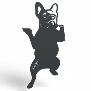 chien à suspendre en métal gris anthracite