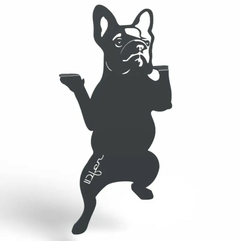 chien à suspendre en métal gris anthracite