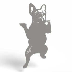 chien à suspendre en métal gris platine