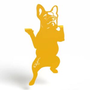 chien à suspendre en métal jaune