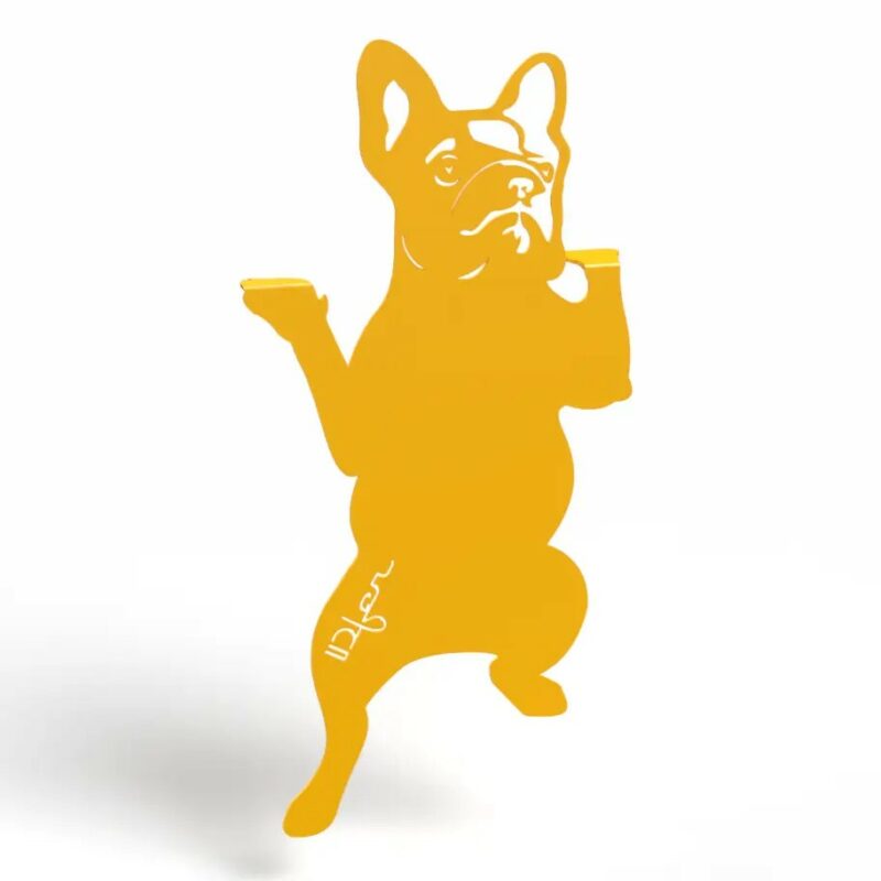 chien à suspendre en métal jaune