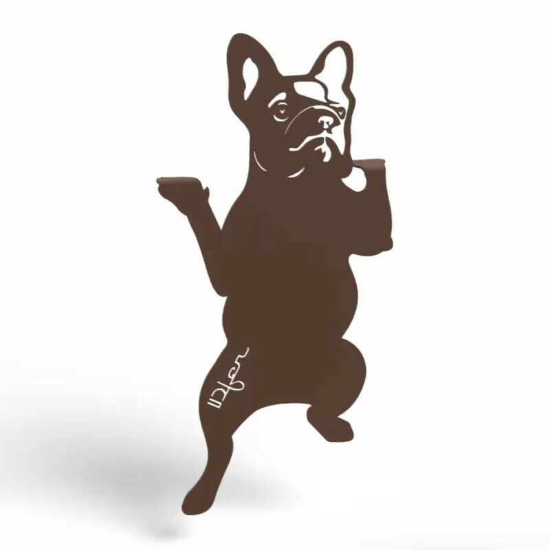 chien à suspendre en métal mars sablé