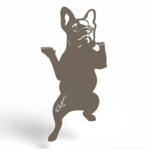 chien à suspendre en métal taupe