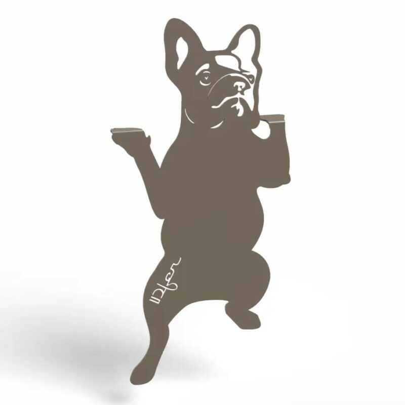 chien à suspendre en métal taupe