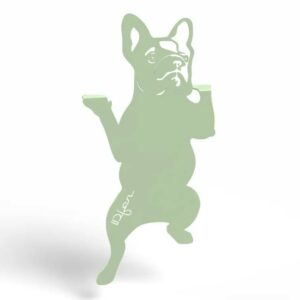 chien à suspendre en métal vert tendre