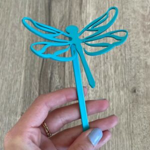 libellule en métal bleu turquoise