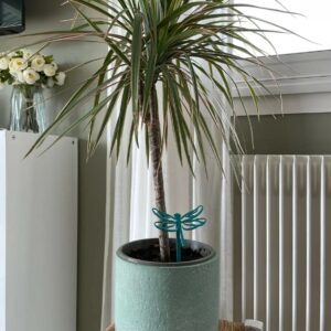 mini piquet libellule en métal bleu turquoise