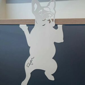 décoration en métal chien bulldog