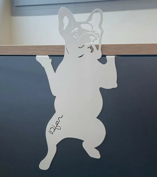 décoration en métal chien bulldog